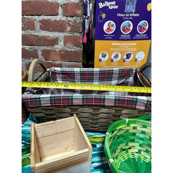 Lot of 9 Wooden / Wicker decorative baskets - Picture 10 of 12